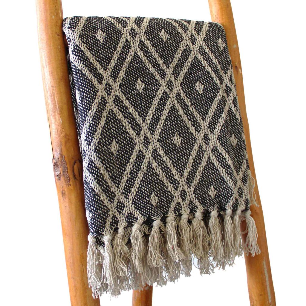 Boho Comfort Throws - 140 x 200 cm - Black & Biege Regency