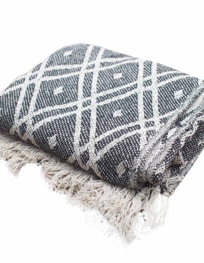Boho Comfort Throws - 140 x 200 cm - Black & Biege Regency