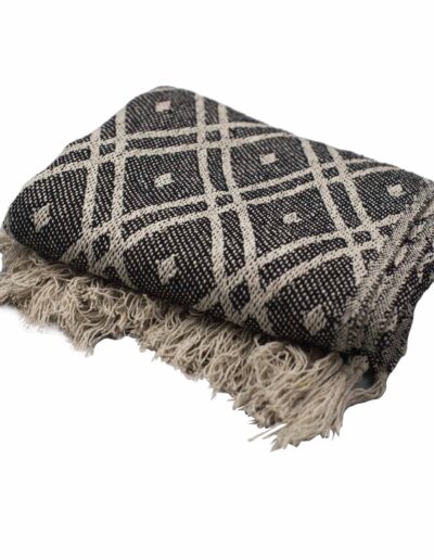 Boho Comfort Throws - 140 x 200 cm - Black & Biege Regency