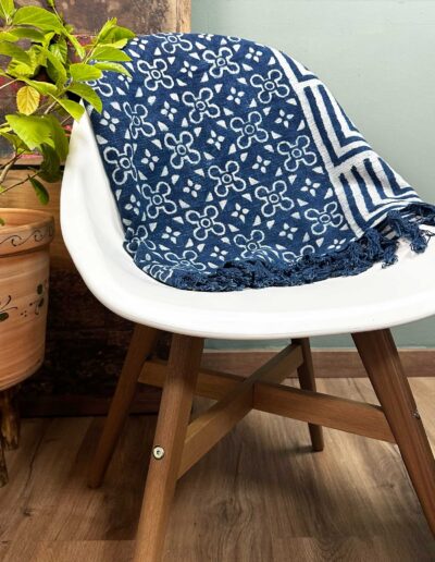Handmade Indigo Throw - 170 x 120 cm - Kasba Tiles