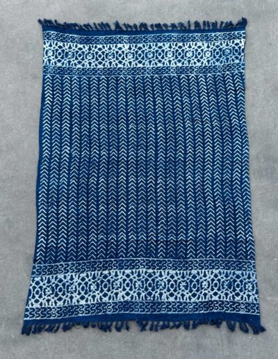 Handmade Indigo Throw - 170 x 120 cm - Seedha Arrows