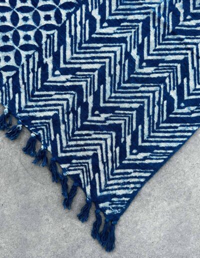 Handmade Indigo Throw - 170 x 120 cm - Namoona Waves