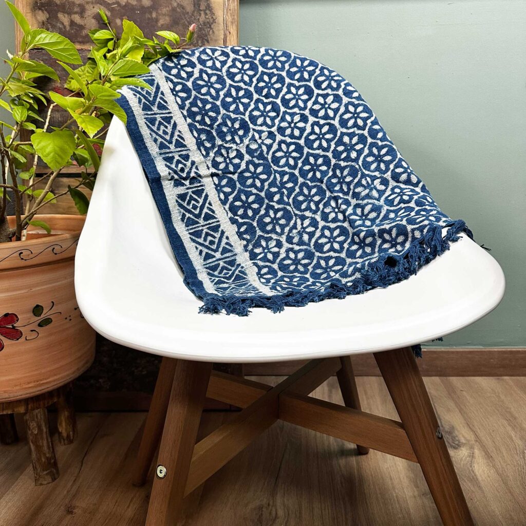 Handmade Indigo Runner - 170 x 60cm - Madjid Tiles