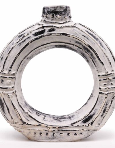 Round Donut Shaped Vase - Cream 30 cm