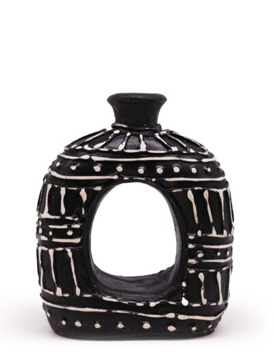 Oval Donut Shaped Vase - Chocolate 18 cm