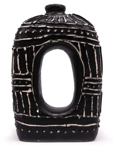 Oval Donut Shaped Vase - Chocolate 30 cm