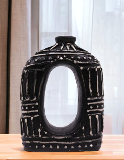 Oval Donut Shaped Vase - Chocolate 23 cm