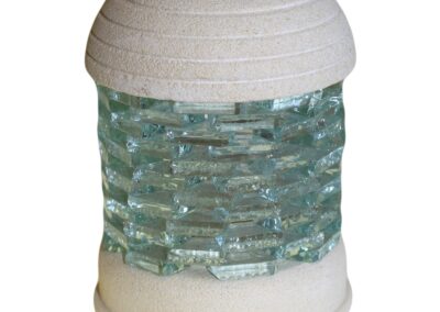 Stone Oil Burner - Round Glass Brick