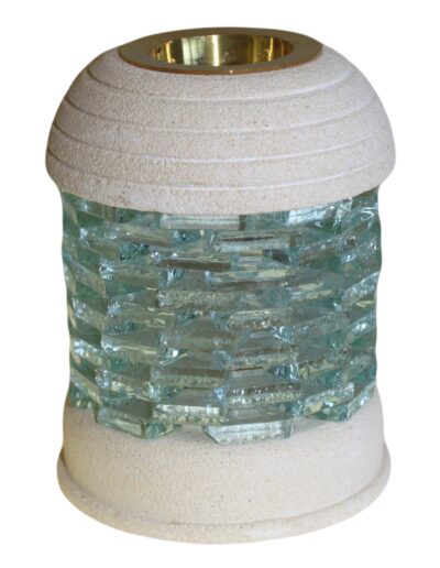 Stone Oil Burner - Round Glass Brick