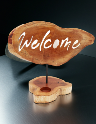 Candle Holder Sign - Welcome