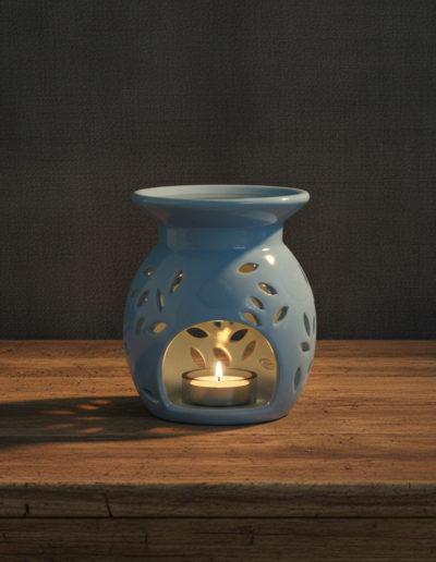 Floral Oil Burner – Blue