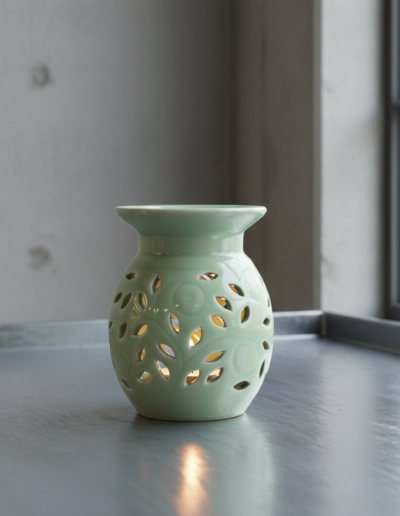 Floral Oil Burner – Lime