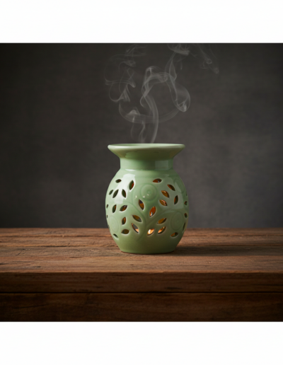 Floral Oil Burner – Lime