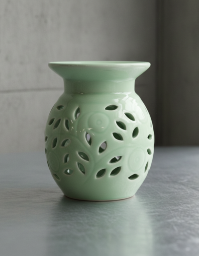 Floral Oil Burner – Lime
