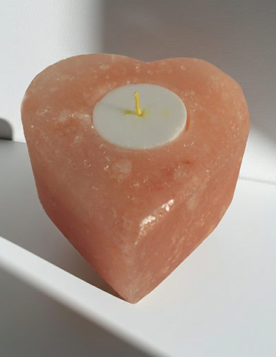 Salt Candle Holder-Med Heart