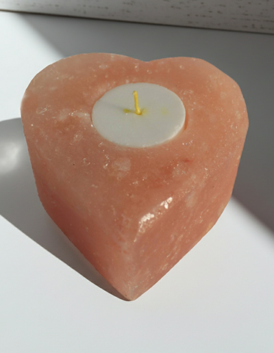 Salt Candle Holder-Med Heart