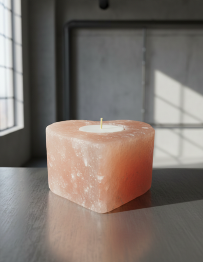 Salt Candle Holder-Med Heart