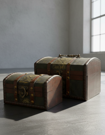 Sets of 2 Colonial Boxes – Metal Embossed