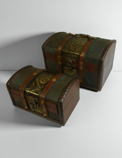 Sets of 2 Colonial Boxes – Metal Embossed