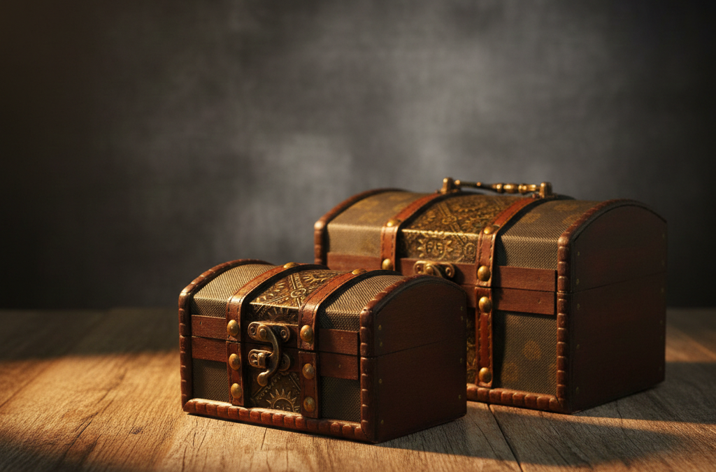 Sets of 2 Colonial Boxes – Metal Embossed