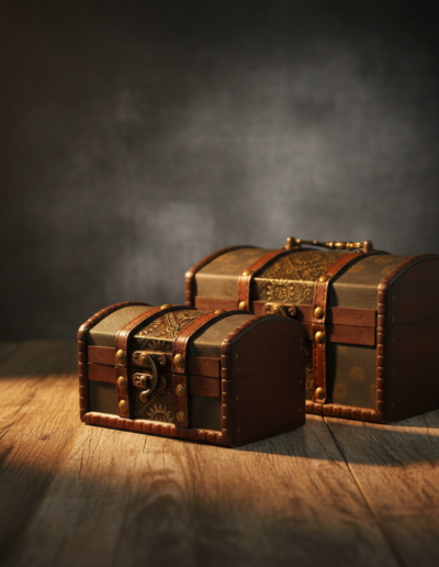 Sets of 2 Colonial Boxes – Metal Embossed