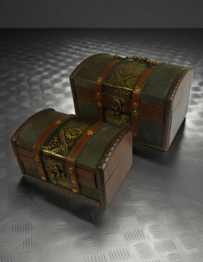 Sets of 2 Colonial Boxes – Metal Embossed