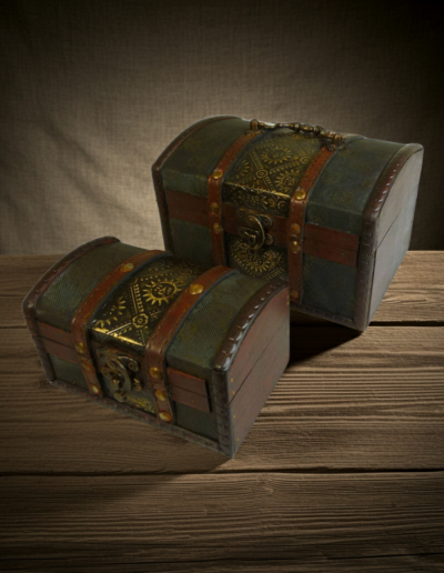 Sets of 2 Colonial Boxes – Metal Embossed