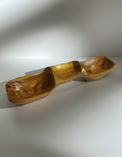 Teak Three Bowl Pyramid aprox 50cm