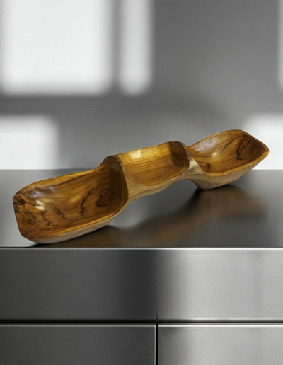 Teak Three Bowl Pyramid aprox 50cm