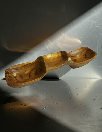 Teak Three Bowl Pyramid aprox 50cm