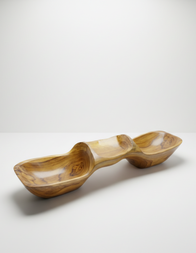 Teak Three Bowl Pyramid aprox 50cm