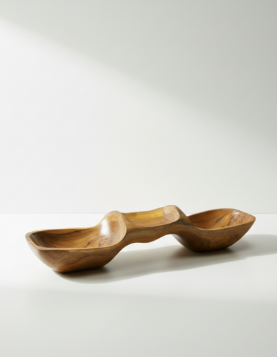 Teak Three Bowl Pyramid aprox 50cm