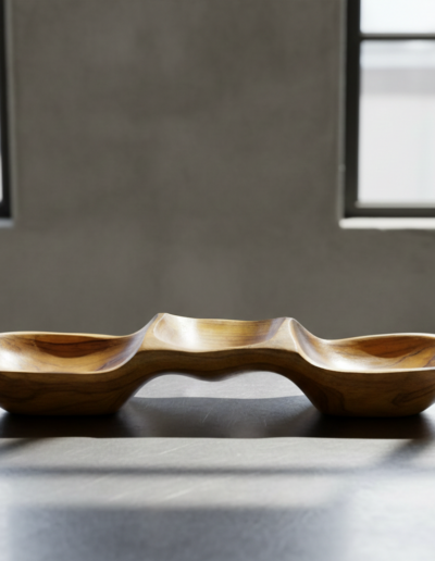 Teak Three Bowl Pyramid aprox 50cm