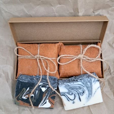 Mint and Charcoal Natural Soap Wellness Gift Box