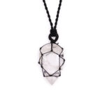 Rock Quartz Laced Gemstone Teardrop Pendant