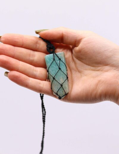 Amazonite Laced Gemstone Hexagon Pendant