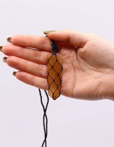 Golden Quartz Laced Gemstone Flat Point Pendant