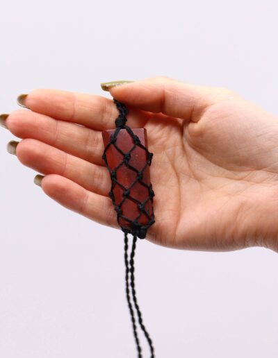 Red Jasper Laced Gemstone Flat Point Pendant