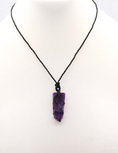 Amethyst Laced Gemstone Flat Point Pendant