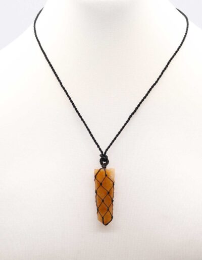 Golden Quartz Laced Gemstone Flat Point Pendant