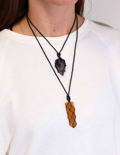 Sodalite Laced Gemstone Teardrop Pendant