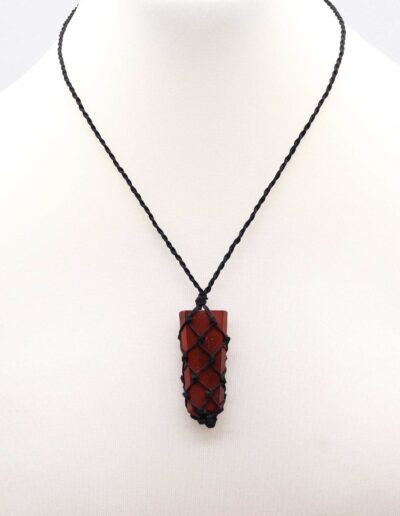 Red Jasper Laced Gemstone Flat Point Pendant