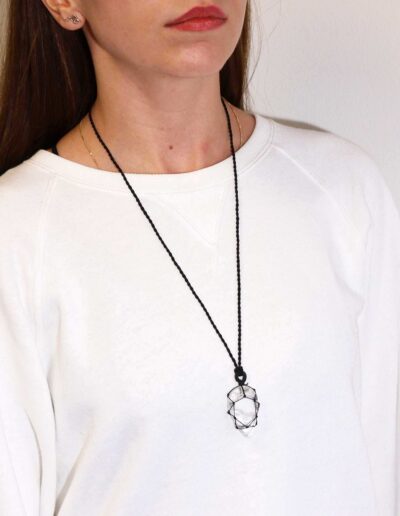 Rock Quartz Laced Gemstone Teardrop Pendant