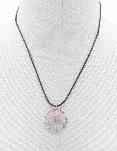 Rose Quartz Tree of Life Pendant