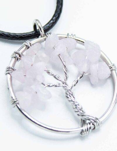 Rose Quartz Tree of Life Pendant