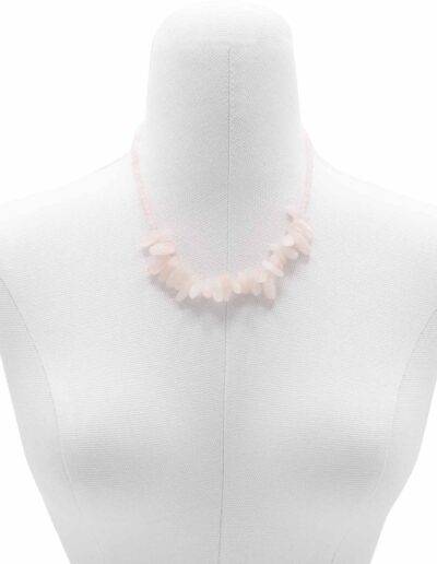 Rose Quartz Longstone Gem Necklace