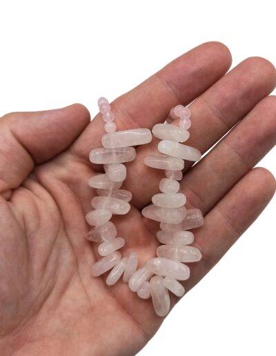 Rose Quartz Longstone Gem Necklace