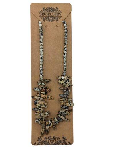 Dalmatian Stone Longstone Gem Necklace