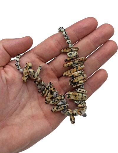 Dalmatian Stone Longstone Gem Necklace