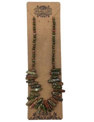 Unakite Longstone Gem Necklace